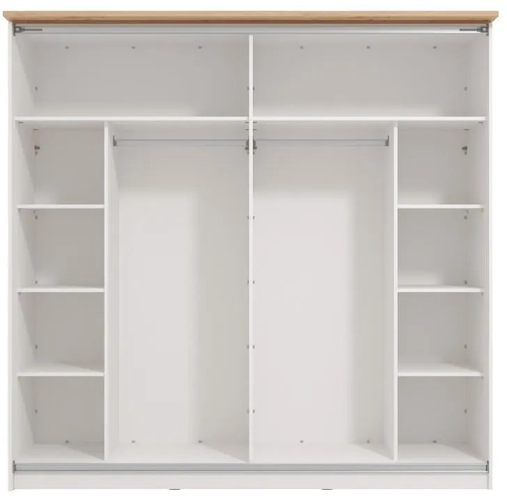 Ντουλάπα Valencia 220 Λευκό - Artisan Oak - Λευκό Μάτ 220x62.5x214 εκ. 220x62.5x214 εκ.