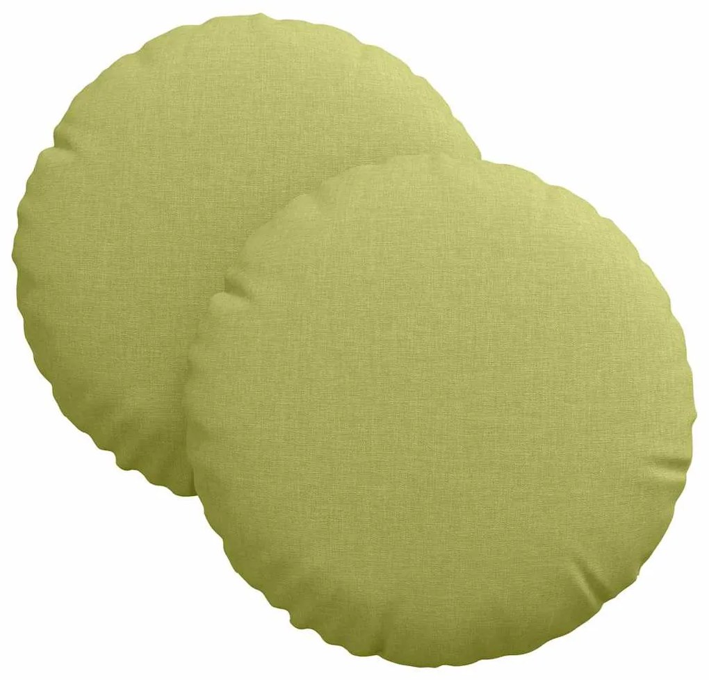 vidaXL Μαξιλάρια καθισμάτων 2 pcs Ανοιχτό Πράσινο Ø30 x 13 εκ ύφασμα