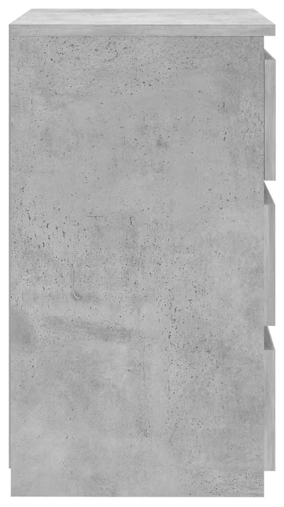 Κομοδίνο Γκρι Σκυροδέματος 40 x 35 x 62,5 εκ. από Μοριοσανίδα - Γκρι