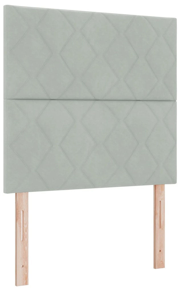 vidaXL Κρεβάτι με Στρώμα Light Grey 90x200 cm Βελούδο