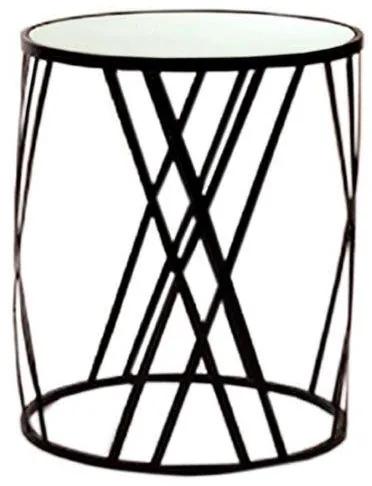 Τραπεζάκι Σαλονιού Μεταλλικό Μαύρο Με Καθρέπτη Art Et Lumiere 45x60εκ. 10845