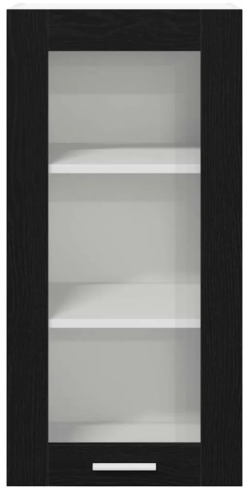 vidaXL Κρεμαστό ντουλάπι Riga 2 pcs Μαύρη Οξυά 40 x 31 x 80 εκ.