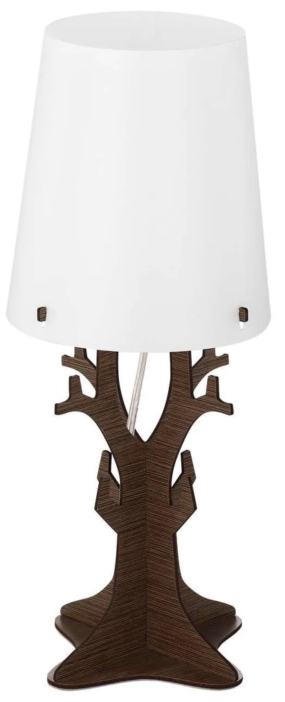 Επιτραπέζιο Φωτιστικό - Πορτατίφ 49368 Brown - White Huntsham Eglo Μέταλλο,Ξύλο