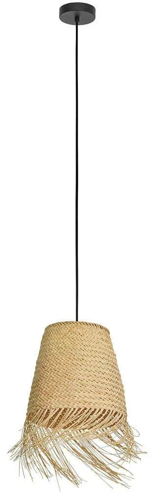 Φωτιστικό Οροφής Aycliffe 43871 Φ30x110cm 1xE27 40W Black-Natural Eglo Steel,Wood