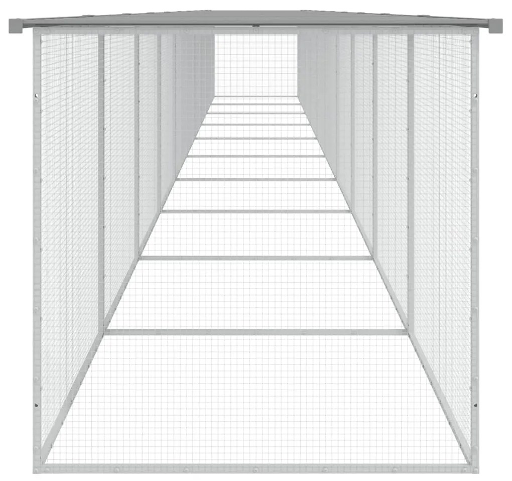 vidaXL Κοτέτσι - Κλουβί με Στέγη Αν. Γκρι 1003x98x90 εκ. Γαλβ. Ατσάλι