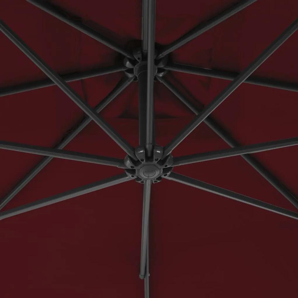 Ομπρέλα Κρεμαστή Μπορντό 250 x 250 εκ. με Ατσάλινο Ιστό - Κόκκινο