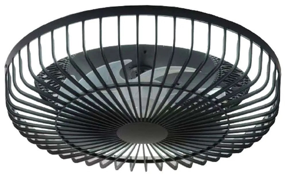 Ανεμιστήρας Ορόφης Waterton 101000620 Φ55x25cm Με Φως Dim Led 72W Black Itlighting Διάμετρος 55 cm
