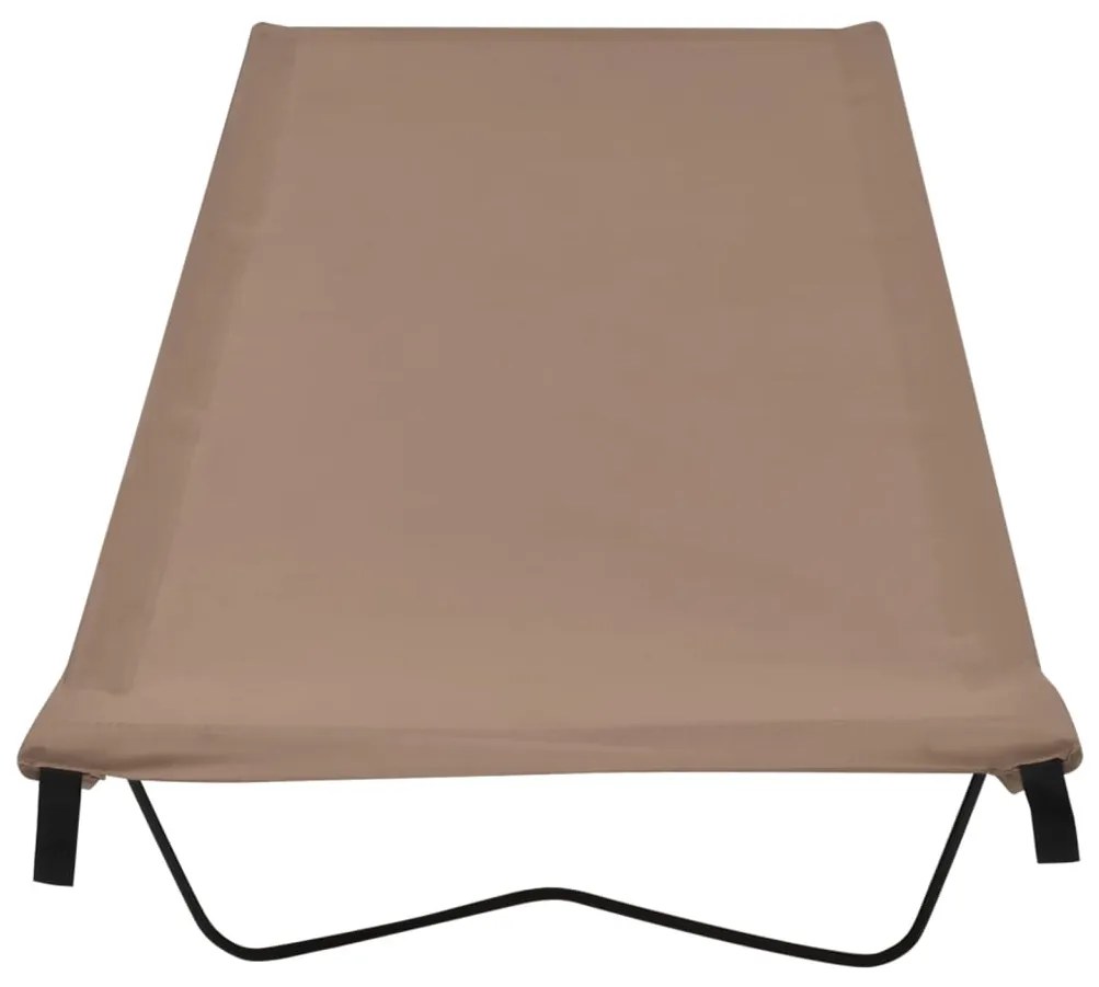 vidaXL Κρεβάτι Κάμπινγκ Χρώμα Taupe 180x60x19εκ. Ύφασμα Oxford/Ατσάλι