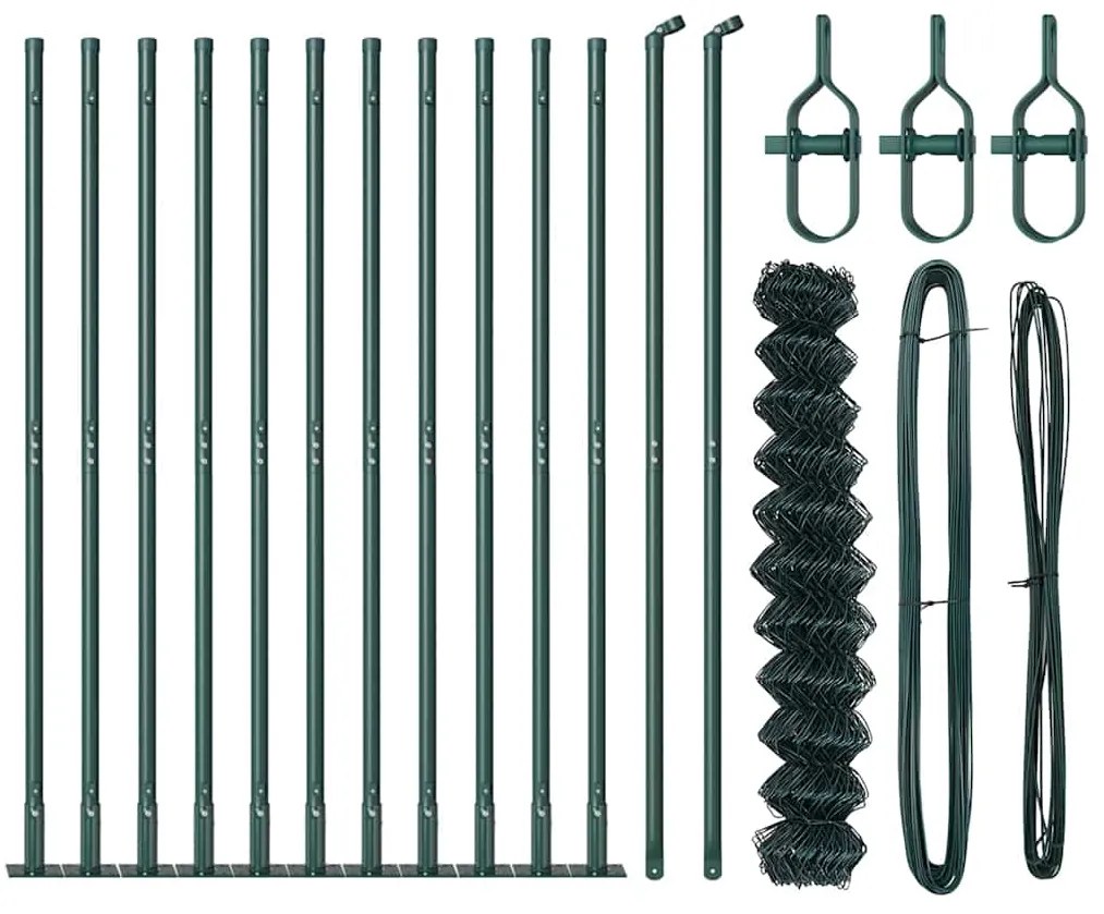 vidaXL Στύλος Περιφράξεων Πράσινο 25 x 1,2 μ (60 x 60 mm δίχτυ)