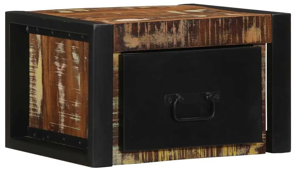 vidaXL Κομοδίνο Πολύχρωμο 40x35x25 cm Στερεό ξύλο αναγεννημένο
