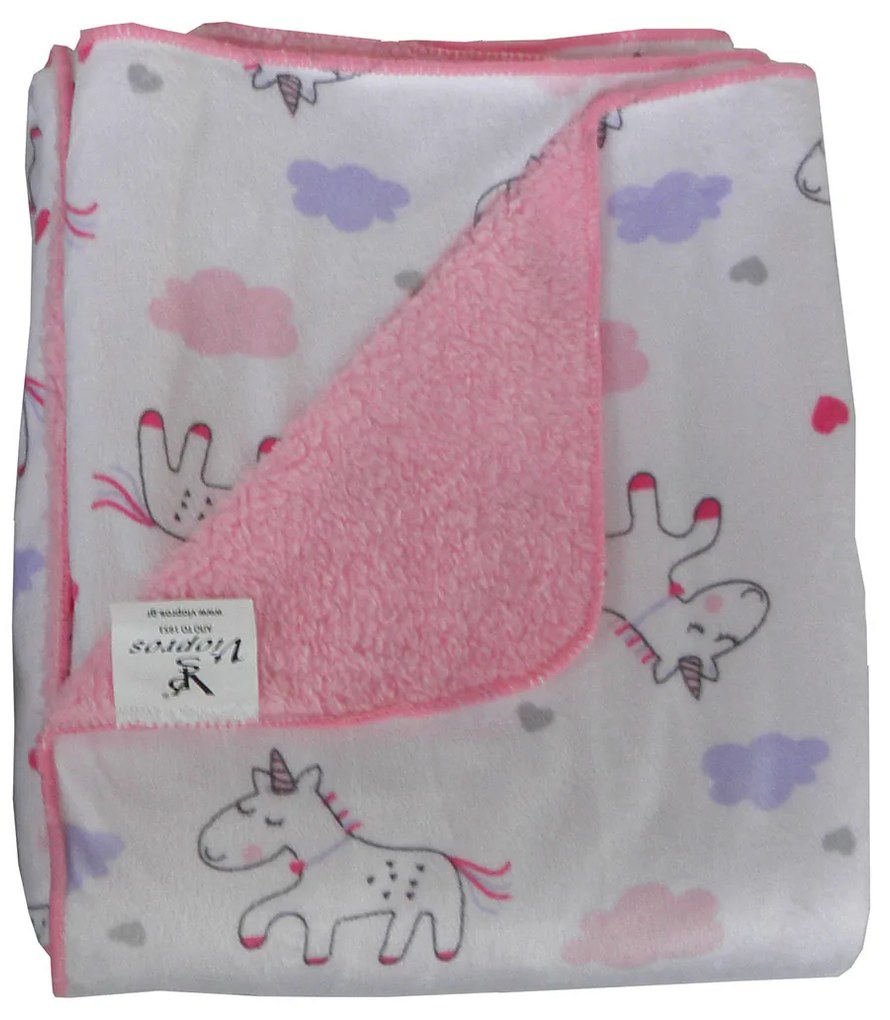 Κουβέρτα Fleece Μονή (155x220) Με Γουνάκι Viopros Σχ 74