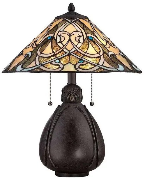 Επιτραπέζιο Φωτιστικό 2xE27  Μπρονζέ   Tiffany  India QZ-INDIA-TL Elstead Lighting QZ-INDIA-TL Μπρονζέ