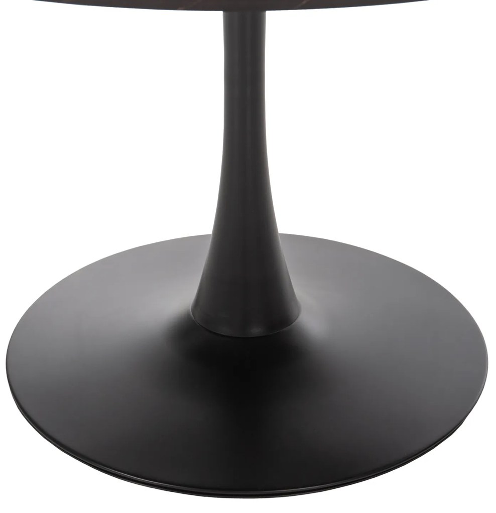 ΤΡΑΠΕΖΙ ΤΡΑΠΕΖΑΡΙΑΣ ROLLO HM9422.12 ΣΤΡΟΓΓΥΛΟ BLACK MARBLE Φ120x74Yεκ.