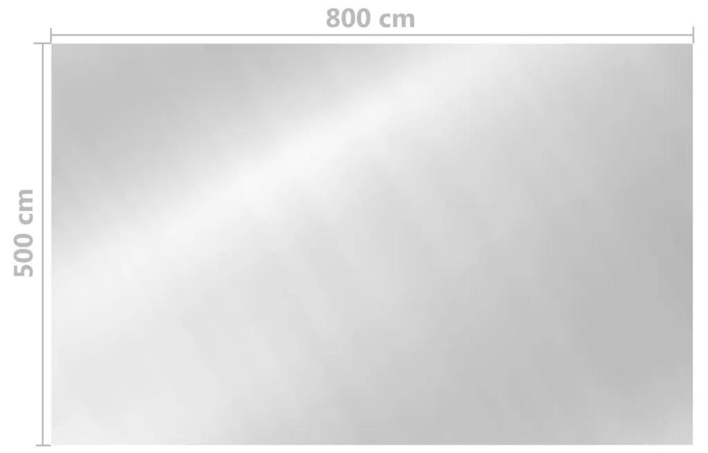 Κάλυμμα Πισίνας Ηλιακό Ορθογώνιο Ασημί 8 x 5 μ. Πολυαιθυλένιο - Ασήμι