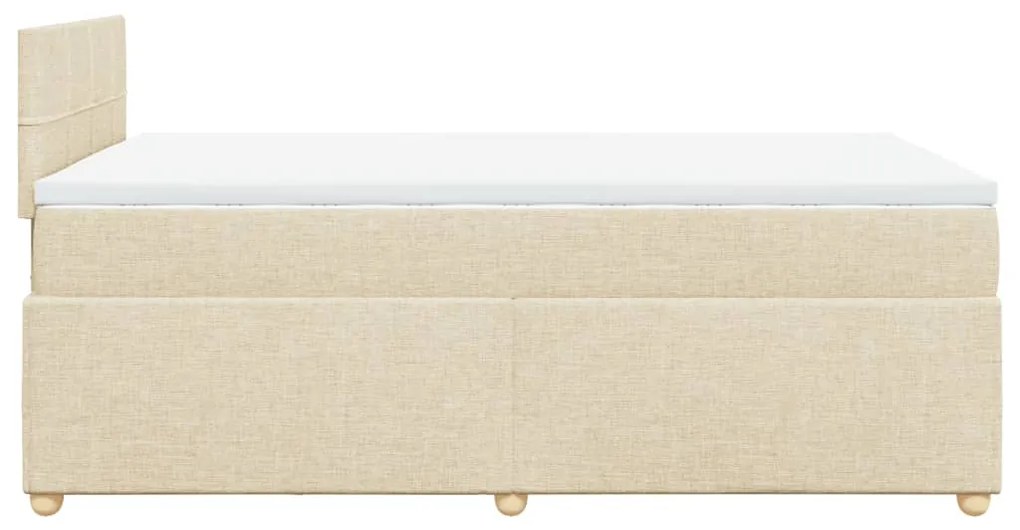 ΚΡΕΒΑΤΙ BOXSPRING ΜΕ ΣΤΡΩΜΑ ΚΡΕΜ 120X190 ΕΚ. ΥΦΑΣΜΑΤΙΝΟ 3288924