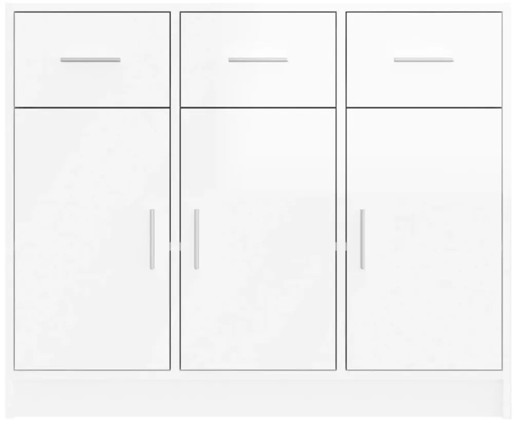vidaXL Ντουλάπι Γυαλιστερό Λευκό 91x28x75 εκ. από Επεξεργασμένο Ξύλο