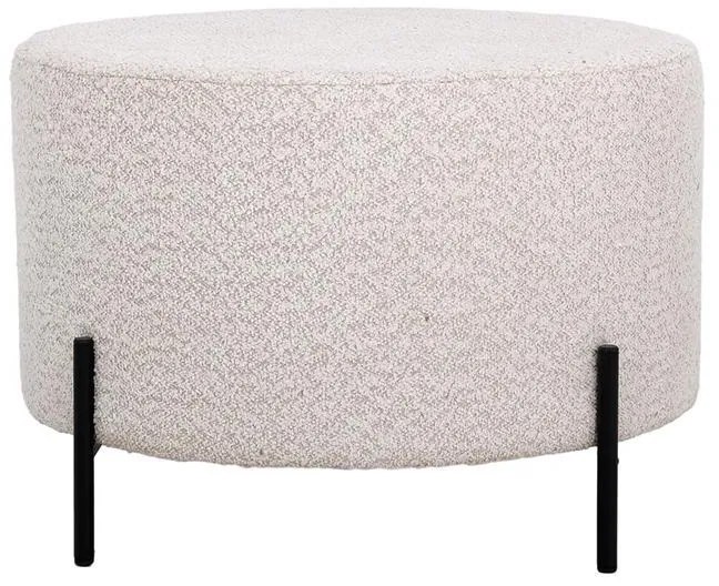 Σκαμπό στρόγγυλο Fylliana Kristal Κρεμ 60x40 εκ. 60x60x40 εκ.