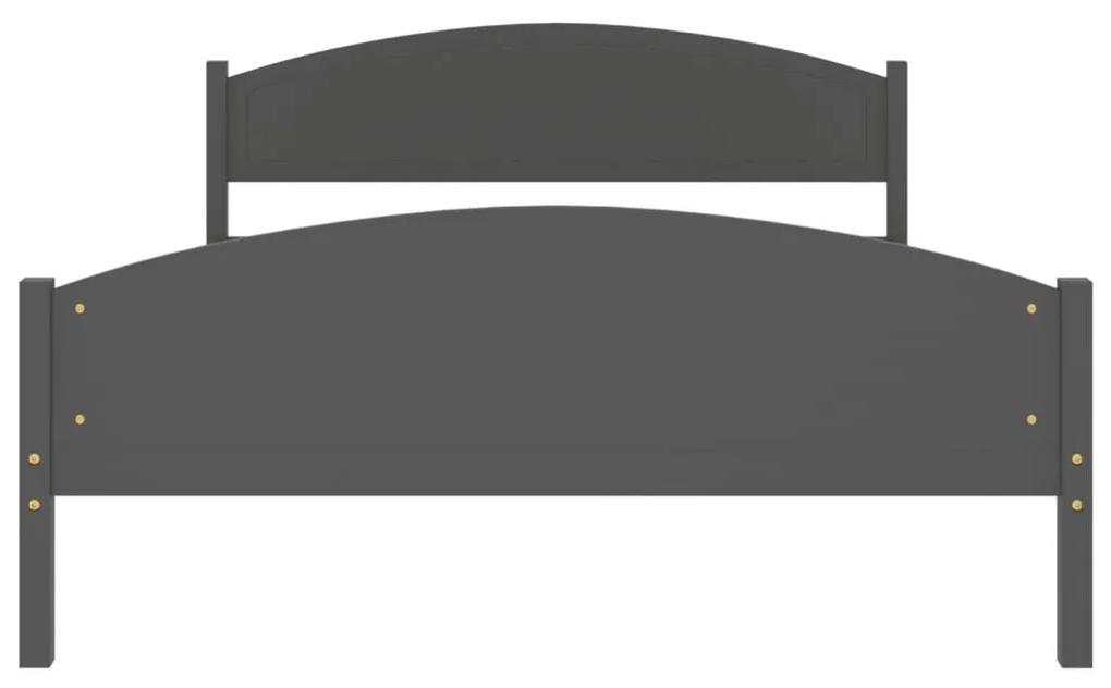 Πλαίσιο Κρεβατιού Σκούρο Γκρι 160x200 εκ. από Μασίφ Ξύλο Πεύκου - Γκρι