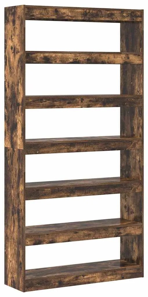 vidaXL Βιβλιοθήκη Καπνιστό Δρύς 100 x 30 x 198 εκ. Επεξεργασμένο ξύλο