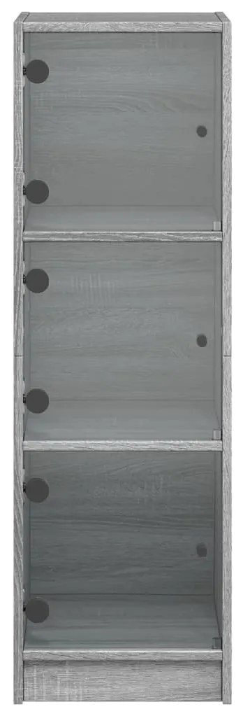 vidaXL Ντουλάπι Γκρι Sonoma 35 x 37 x 109 εκ. με Γυάλινες Πόρτες