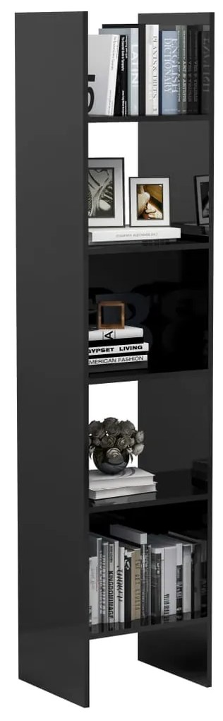 vidaXL Βιβλιοθήκη Γυαλιστερό Γκρι 40 x 35 x 180 εκ. από Μοριοσανίδα
