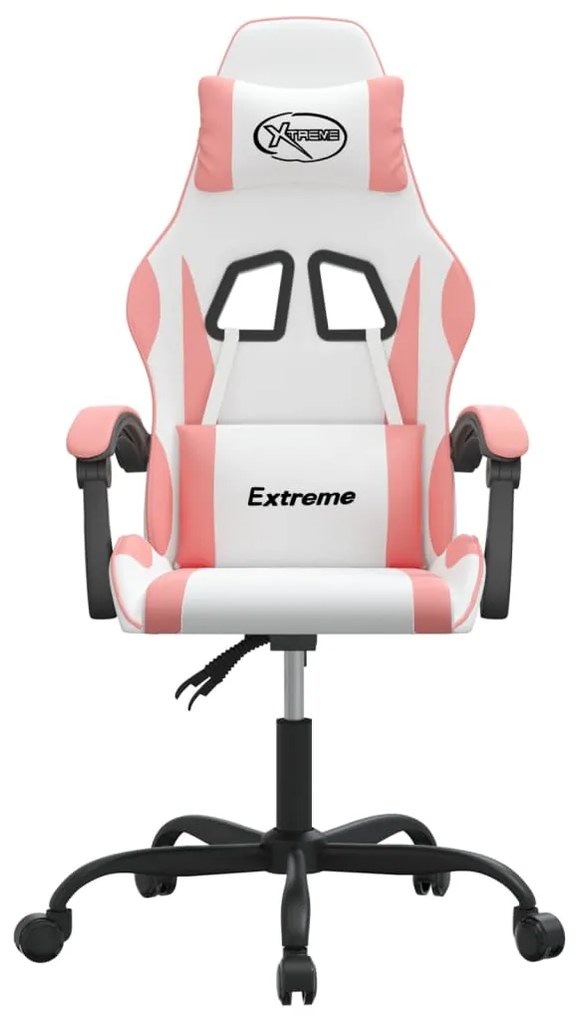 Καρέκλα Gaming Λευκό και Ροζ από Συνθετικό Δέρμα - Λευκό