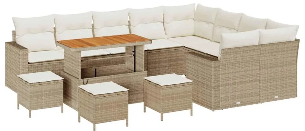 vidaXL Σετ Καναπέ Κήπου 13 pcs Μπεζ συνθετικό ρατάν