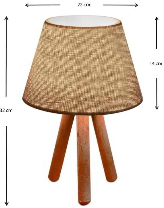 Φωτιστικό επιτραπέζιο Lander Megapap ύφασμα/Pvc/ξύλο χρώμα μπεζ άμμου/καφέ 22x17x32εκ.