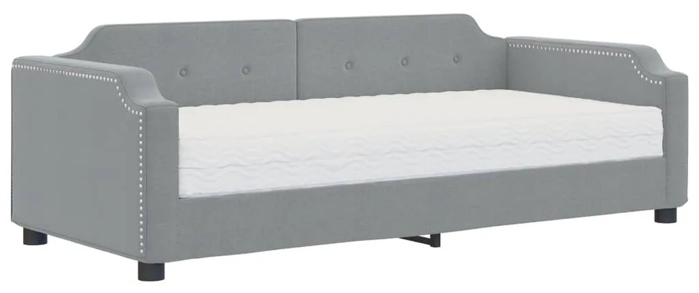 vidaXL Καναπές Κρεβάτι με Στρώμα Ανοιχτό Γκρι 80 x 200 εκ. Υφασμάτινο