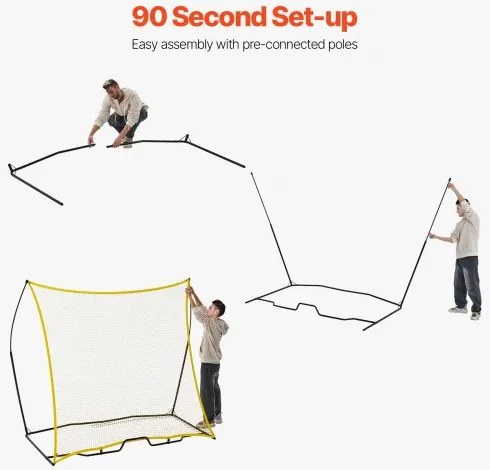 VEVOR 7x7FT Soccer Rebounder Portable Soccer Trainer Net with Portable Bag