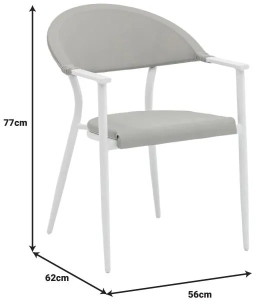 Τραπεζαρία Kliton - Pino σετ 3τεμ αλουμίνιο σε λευκή απόχρωση 80x80x74εκ 80x80x74 εκ.