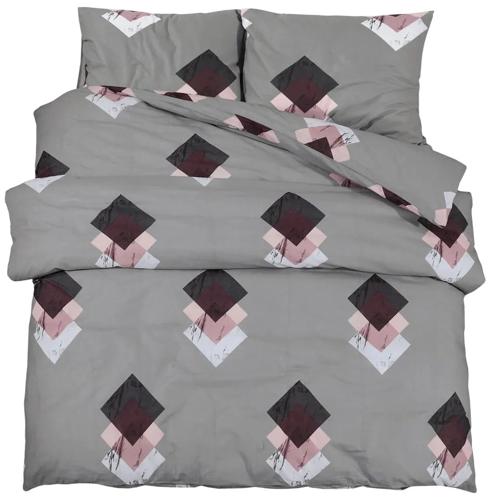 vidaXL Σετ Παπλωματοθήκης Γκρι 260 x 220 εκ. Βαμβακερό