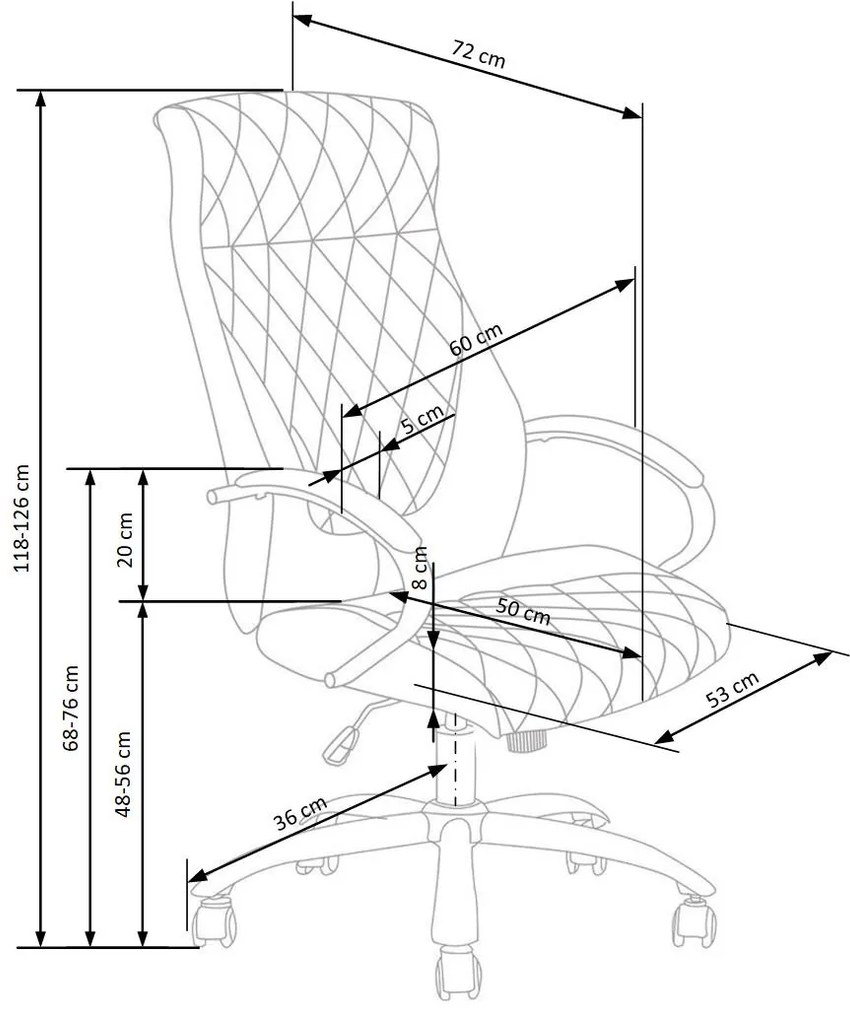 ΚΑΡΕΚΛΑ ΓΡΑΦΕΙΟΥ HILL ΣΚΟΥΡΟ ΚΑΦΕ 60x72x118-126cm