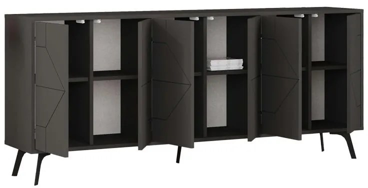 Μπουφές Dune σε ανθρακί απόχρωση 181x35x77.4εκ 181x35x77.4 εκ.