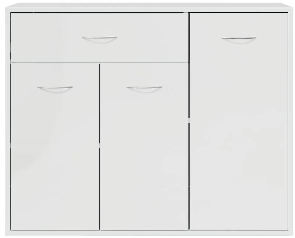 vidaXL Μπουφές Γυαλιστερό Λευκό 88 x 30 x 70 εκ. από Επεξ. Ξύλο