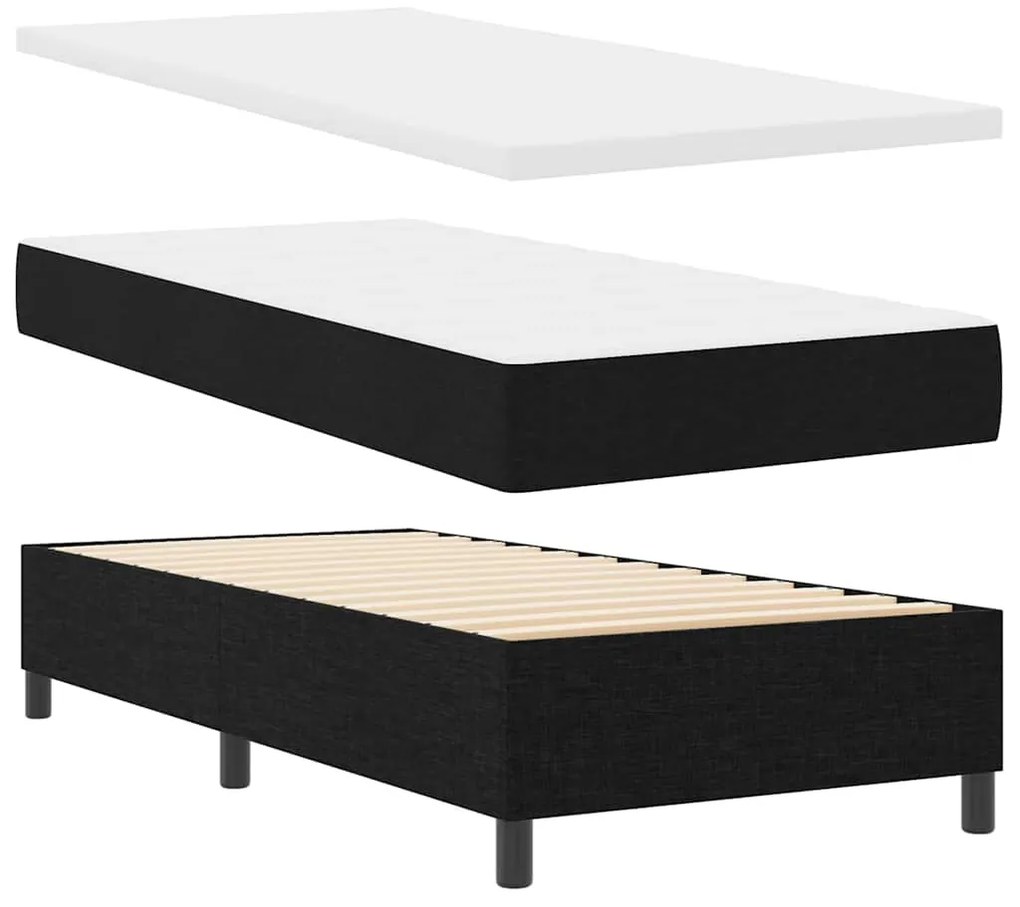 vidaXL Κρεβάτι με ελατήρια με στρώμα Μαύρο 100 x 200 cm ύφασμα