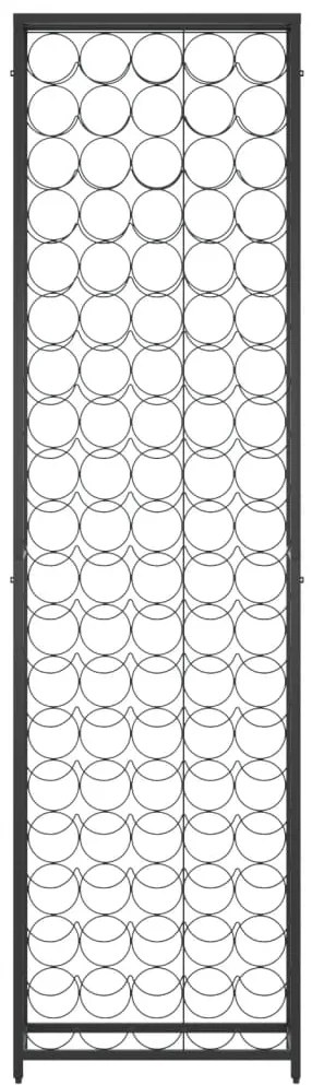 vidaXL Ραφιέρα Κρασιών 95 Μπουκ. Μαύρη 54x18x200εκ Σφυρήλατο Σίδερο