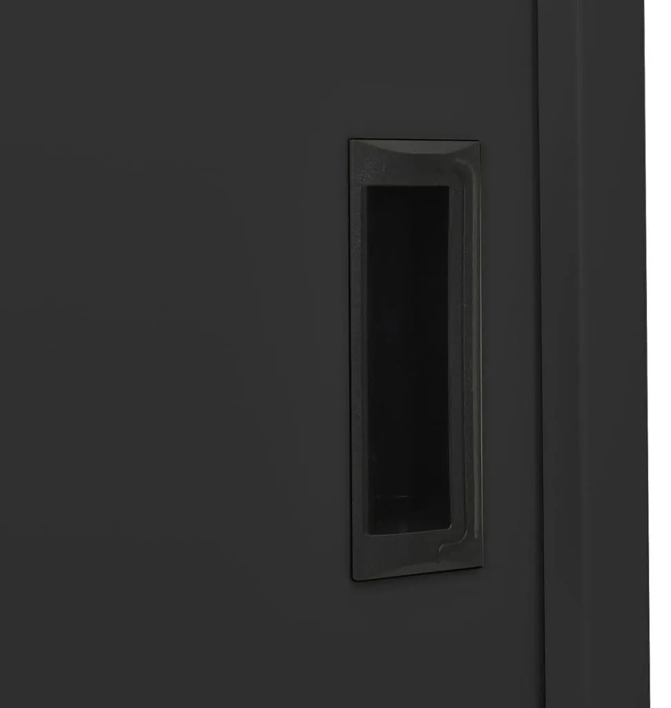 Ντουλάπα Γραφείου Συρόμενη Πόρτα Ανθρακί 90x40x180 εκ. Ατσάλινη - Ανθρακί