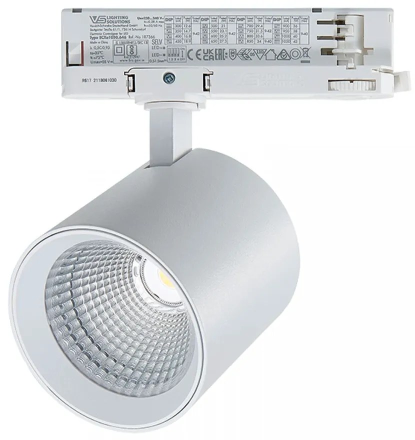 Σποτ Ράγας S201 Τριφασικό Led 42W 4000K 4130lm 11x10,6cm White