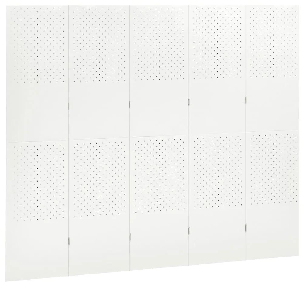 vidaXL Διαχωριστικό Δωματίου με 5 Πάνελ Λευκό 200 x 180 εκ. από Ατσάλι