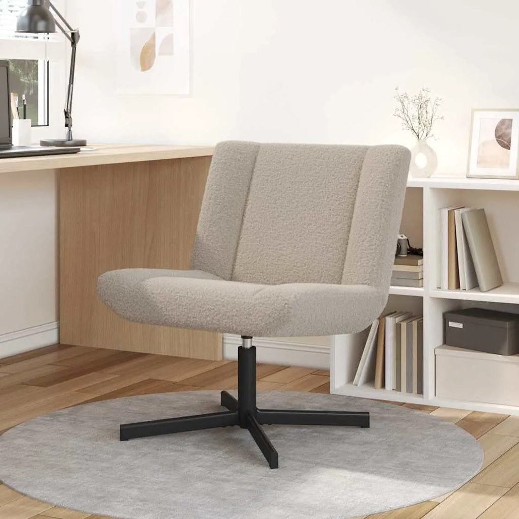 vidaXL Περιστρεφόμενη καρέκλα Ανοιχτό γκρι 63 x 75 x 76 εκ ύφασμα