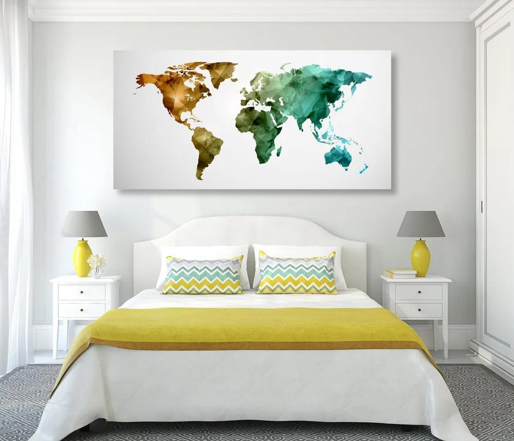 Εικόνα στον πολυγωνικό παγκόσμιο χάρτη με χρώμα φελλού - 120x60