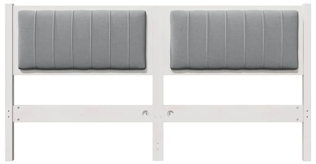 vidaXL Ταπετσαρισμένο κεφαλάρι Λευκό 160 cm Στερεά ξυλεία πεύκου