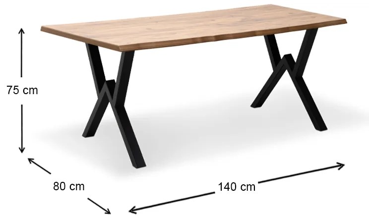Τραπέζι Walter Megapap Mdf - μεταλλικό χρώμα ακακίας 140x80x75εκ.
