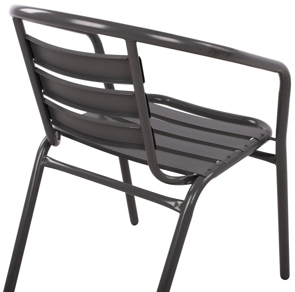 Σετ Κήπου Τραπεζαρία HM10469 3 τεμ Γκρί με Τραπέζι Figo 70x70x72 εκ. &amp; 2 Καρέκλες Laura