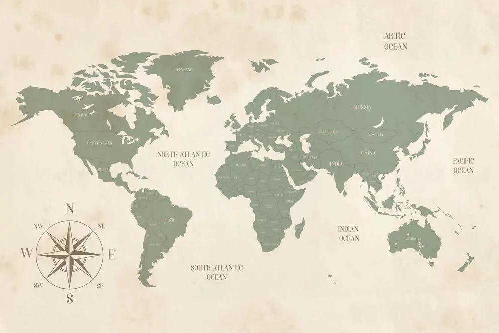Εικόνα στο φελλό ενός αξιοπρεπούς παγκόσμιου χάρτη - 90x60  place