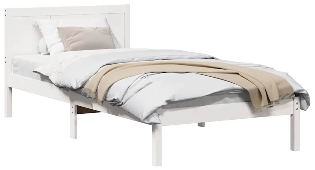 vidaXL Σκελετός Κρεβατιού Λευκό 80 x 200 cm Μασίφ ξύλο πεύκου