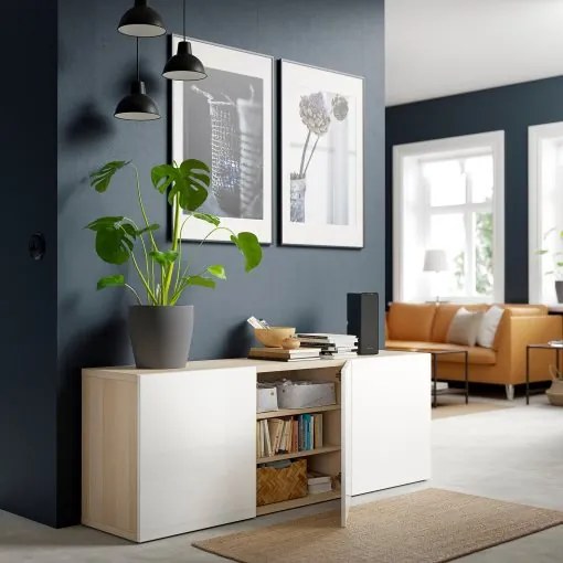 BESTÅ σύνθεση αποθήκευσης με πόρτες, 180x42x65 cm 893.249.92