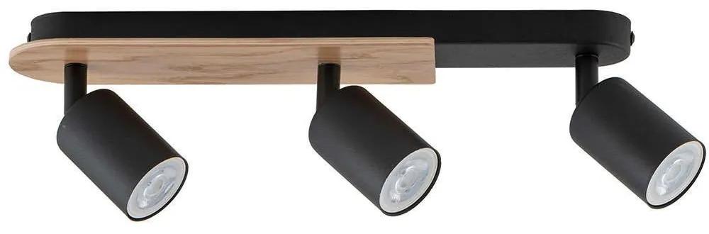 Φωτιστικό Οροφής - Σποτ Cover Wood 4675 3xGU10 10W 51x14cm Black TK Lighting