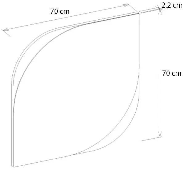 Καθρέπτης τοίχου Lava Μegapap χρώμα rota oak - ανθρακί 70x2,2x70εκ.